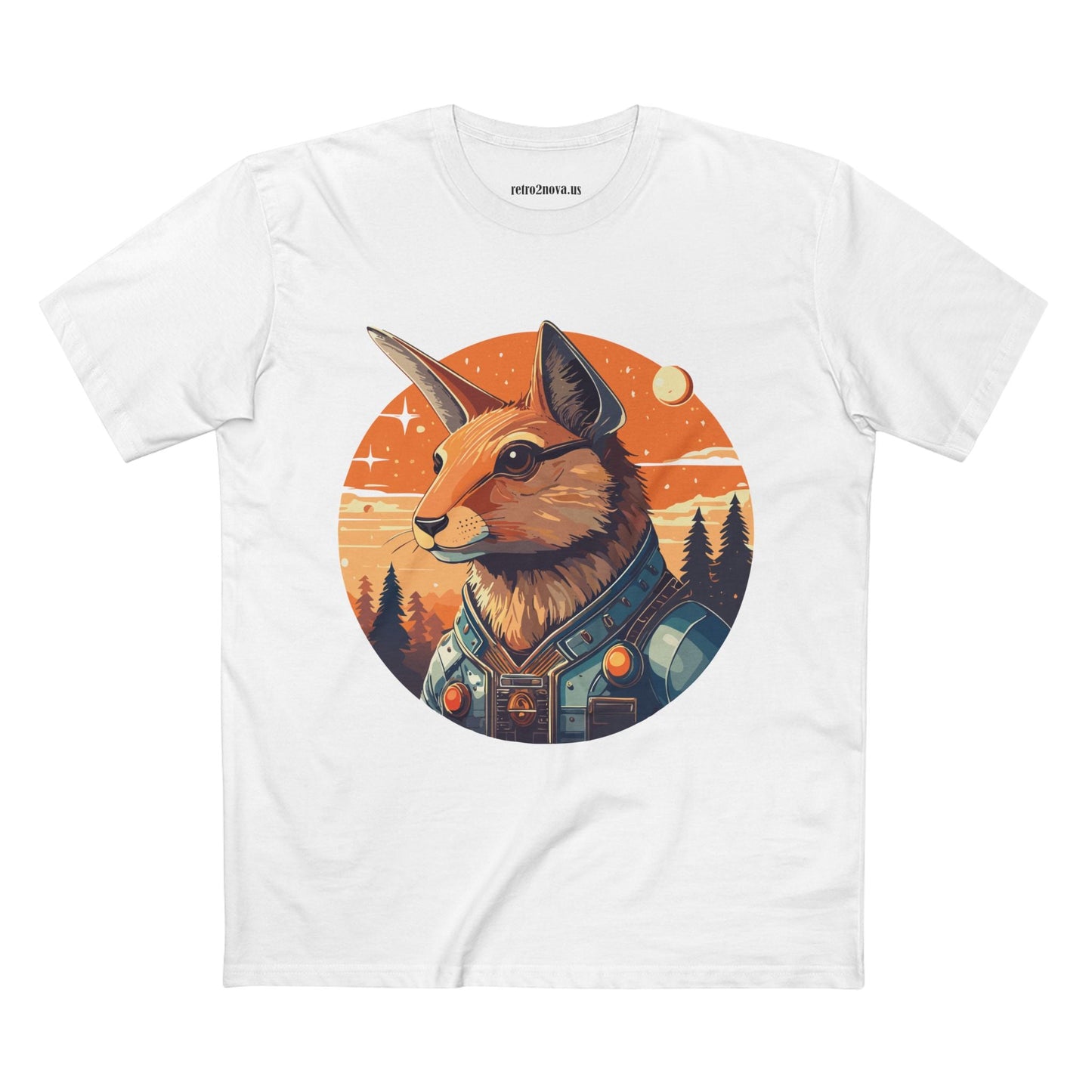 Rabbit Shirt Unisex Premium Cotton Tee With Original Art By Retro2Nova Animal Collection Soft Breathable Comfort