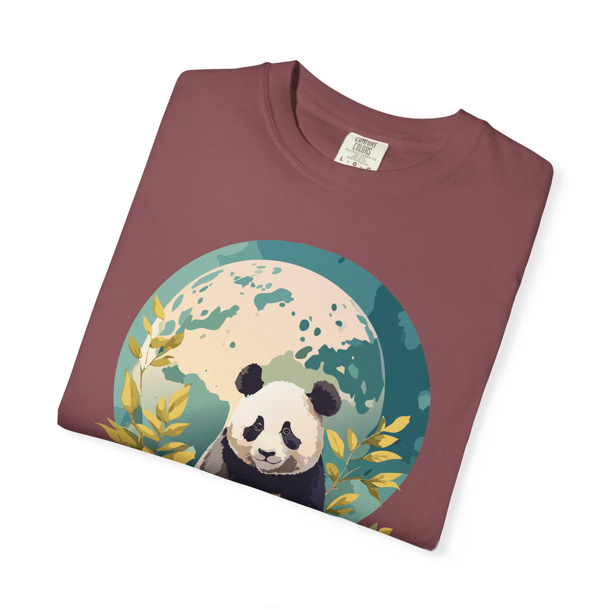 Panda Portrait T-Shirt Unisex Cotton Floral Chinese Graphic Circle Animal Art Tee pp6