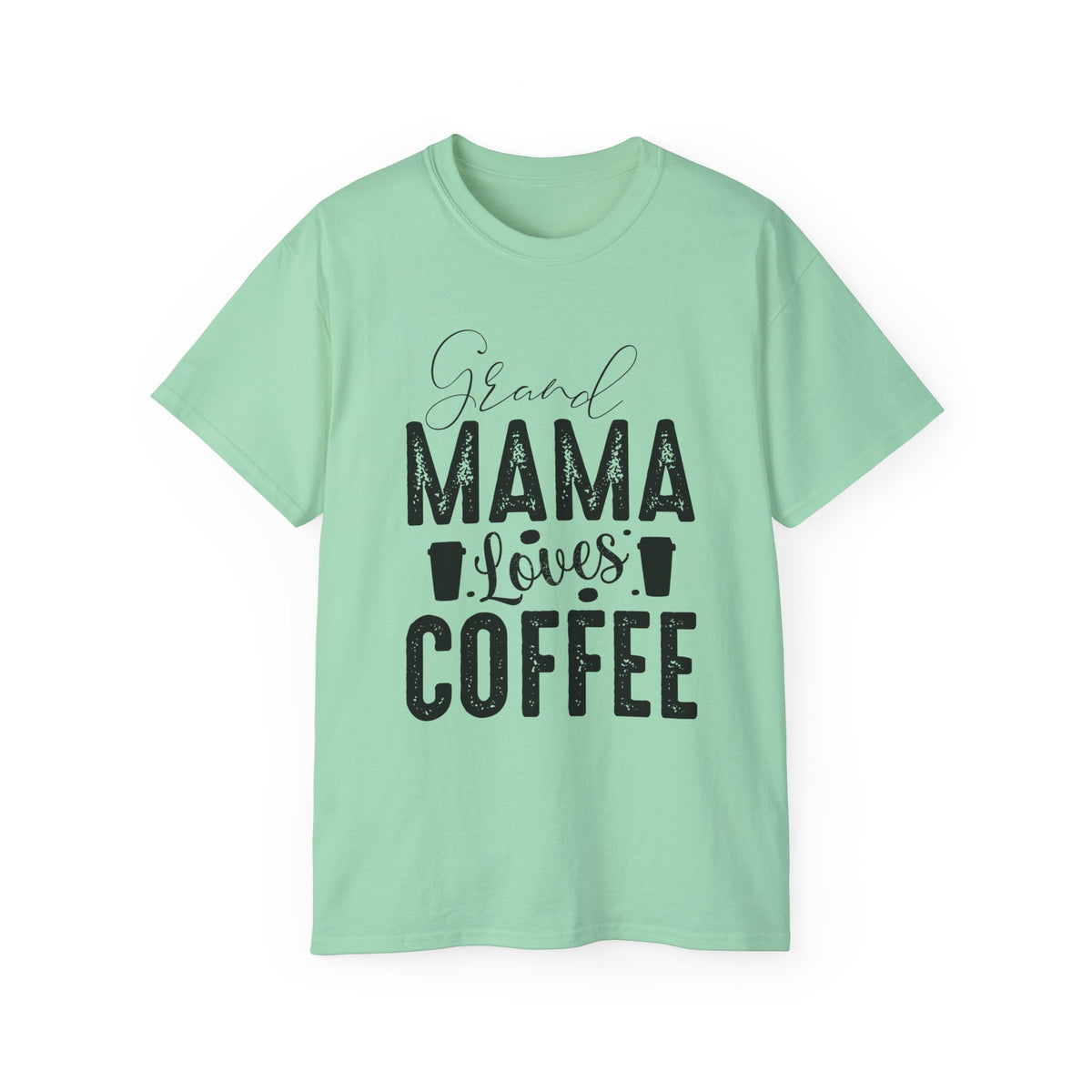 Mama Loves Coffee T-Shirt | Vintage Script Coffee Mom Tee