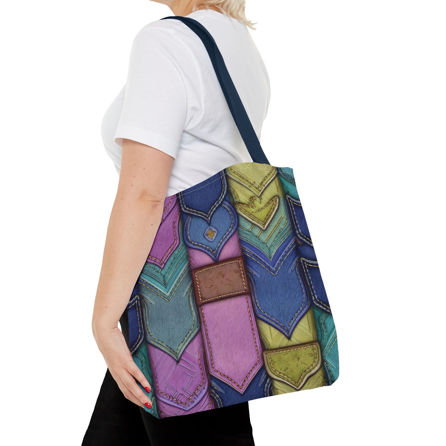 Denim Canvas Bag, Tote Bag Denim Printify