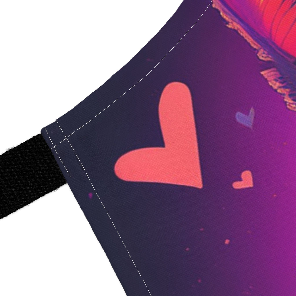 Retro Neon Cat Apron — Cool Sunglasses & Scarf Kitchen Apron Stain-Resistant - Art Print Canvas Apron