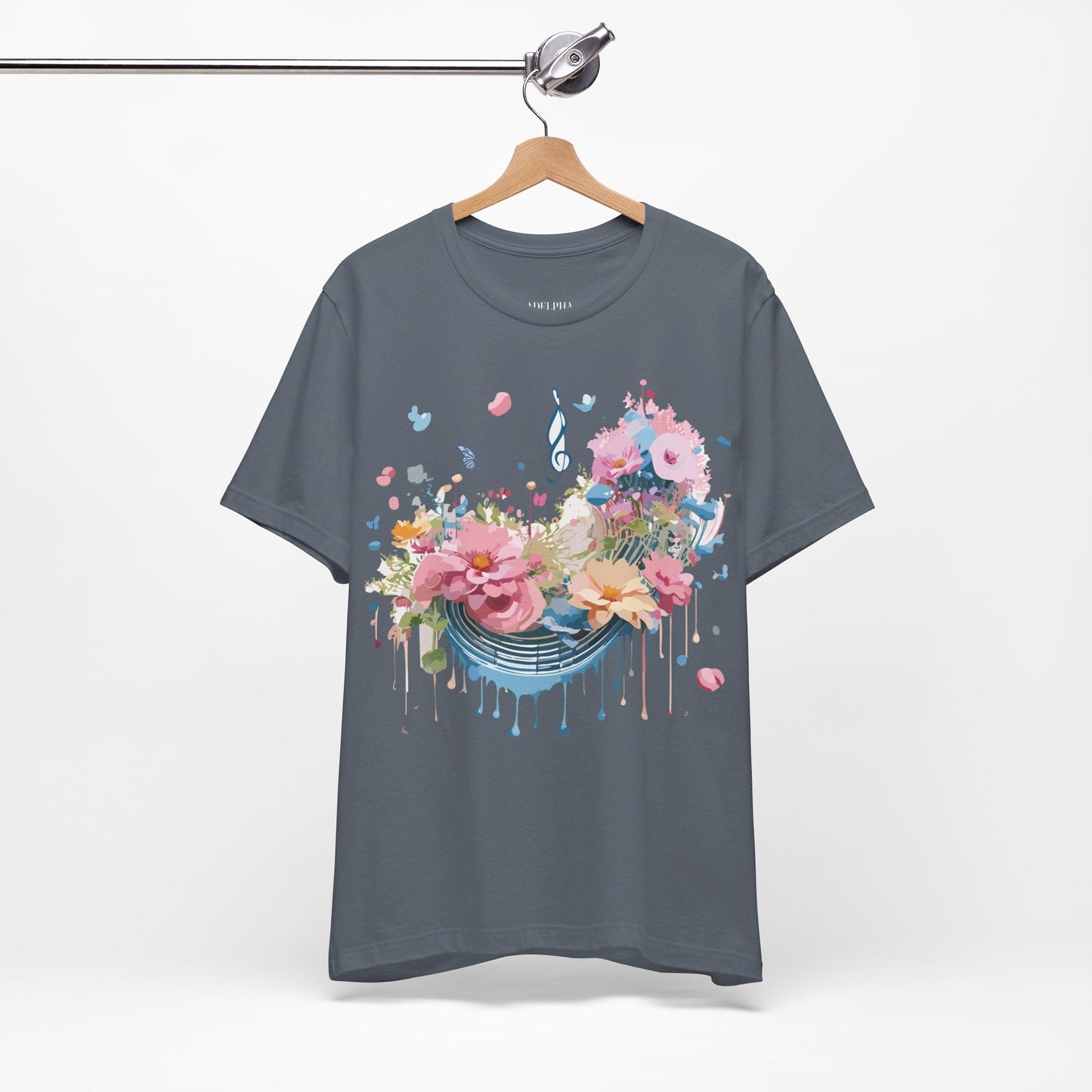 Music Graphic T Shirt Unisex Short Sleeve Jersey Tee Adelpha Vintage Inspired Art
