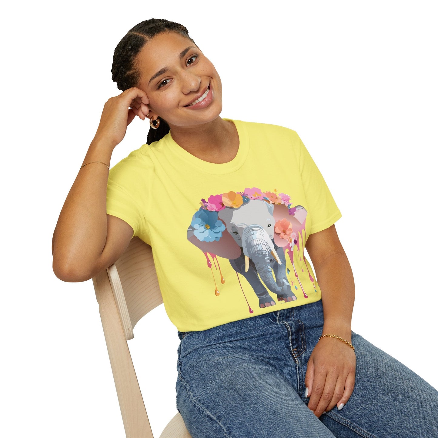 Elephant T Shirt Unisex Softstyle Gildan 64000 Elephant On T Shirt Animation Animals Tee