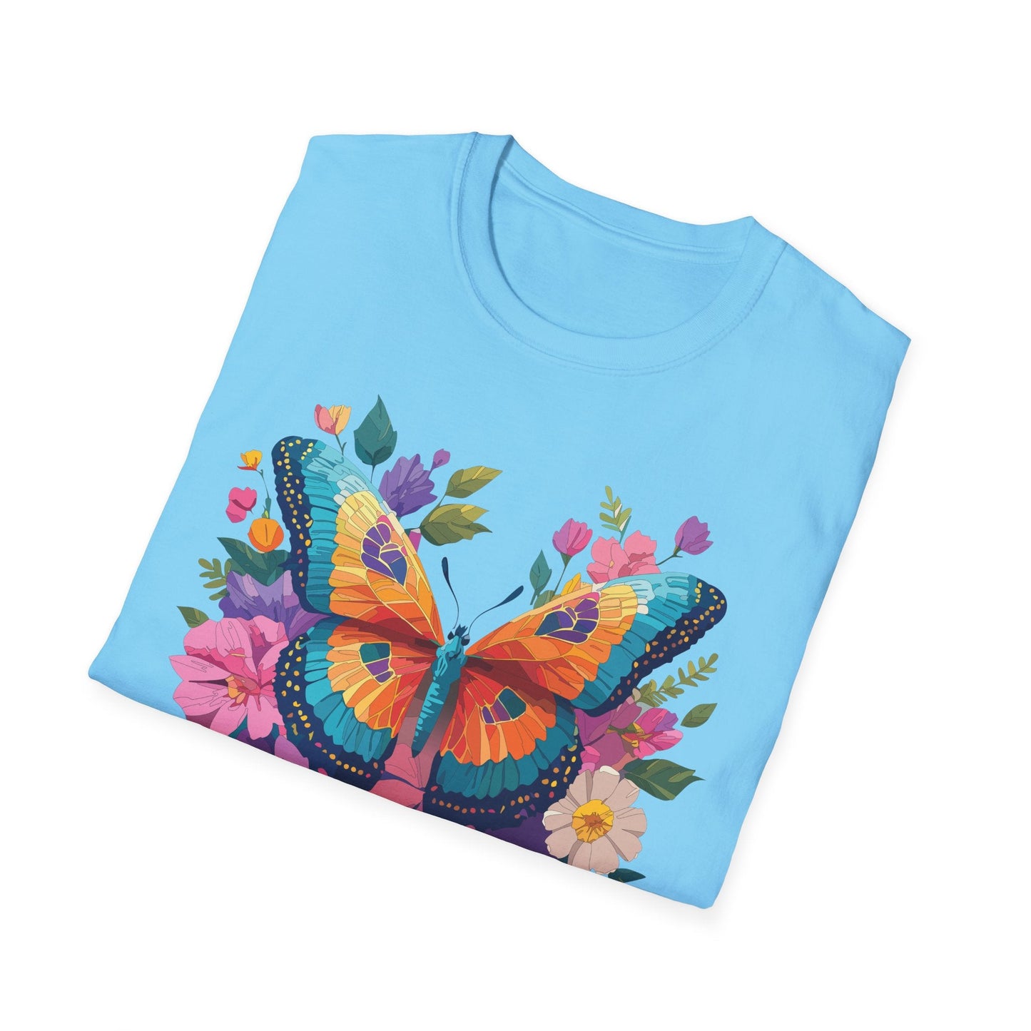 Butterfly Themed Unisex Softstyle T Shirt 100 Cotton Monarch Design Tee Gildan 64000