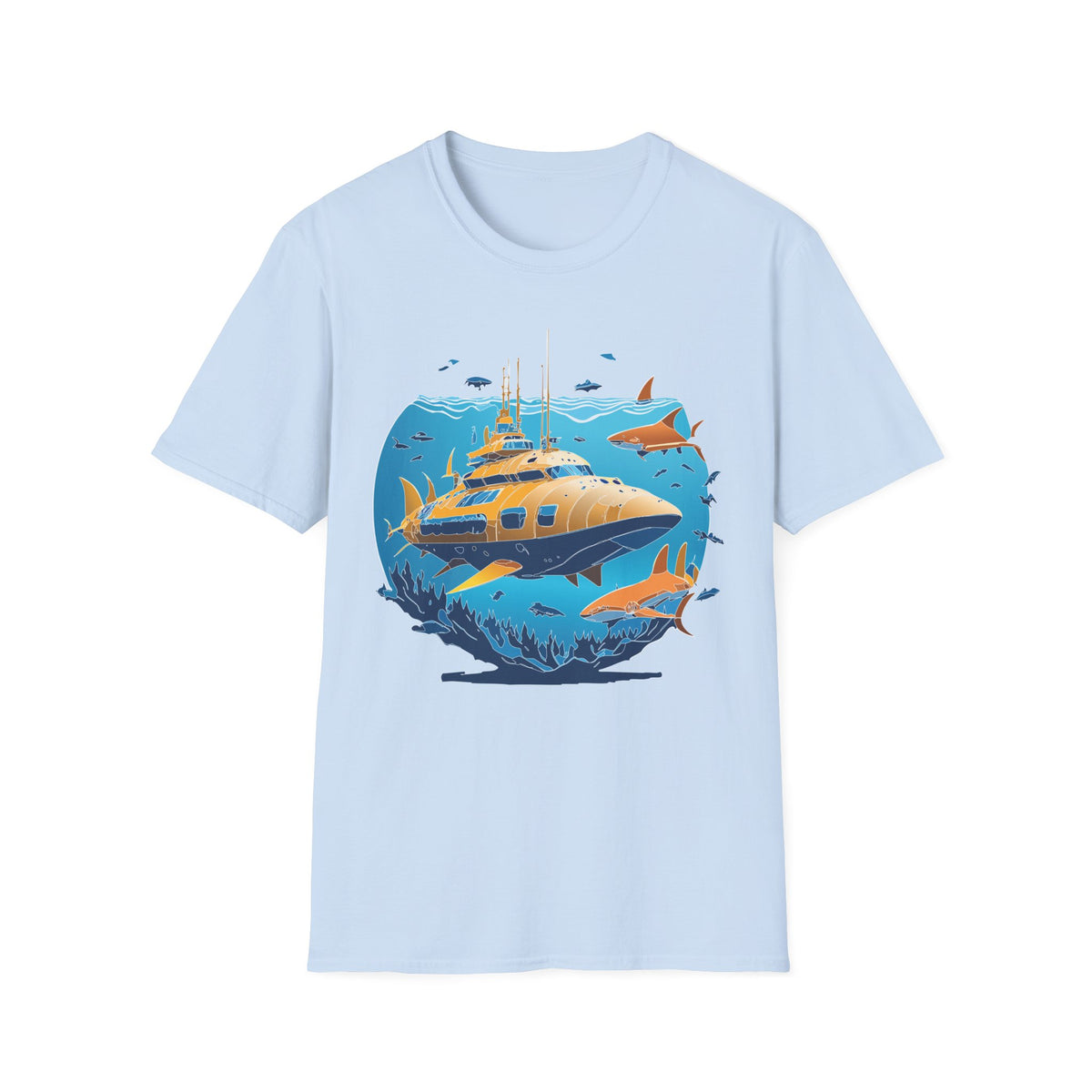 Ocean U boat Graphic Tee Gildan Unisex 100 Cotton Tee Shirt h40