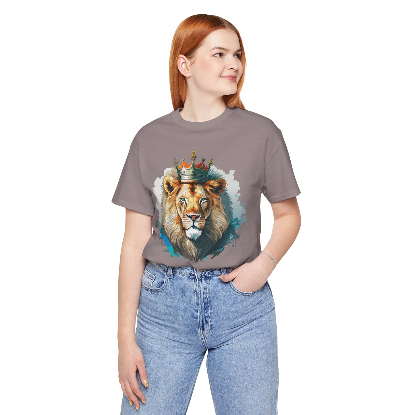 Unisex King Lion Tee, Animal Shirt, Tee Shirt with Lion, Crown T-Shirt, Animal King Tees, Crown Shirt, Safari T-Shirt 3