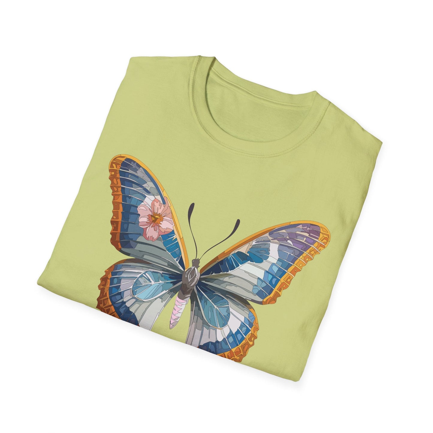 Unisex Butterfly Shirt Softstyle Tee 100 Percent Ring Spun Cotton Monarch Print Tee