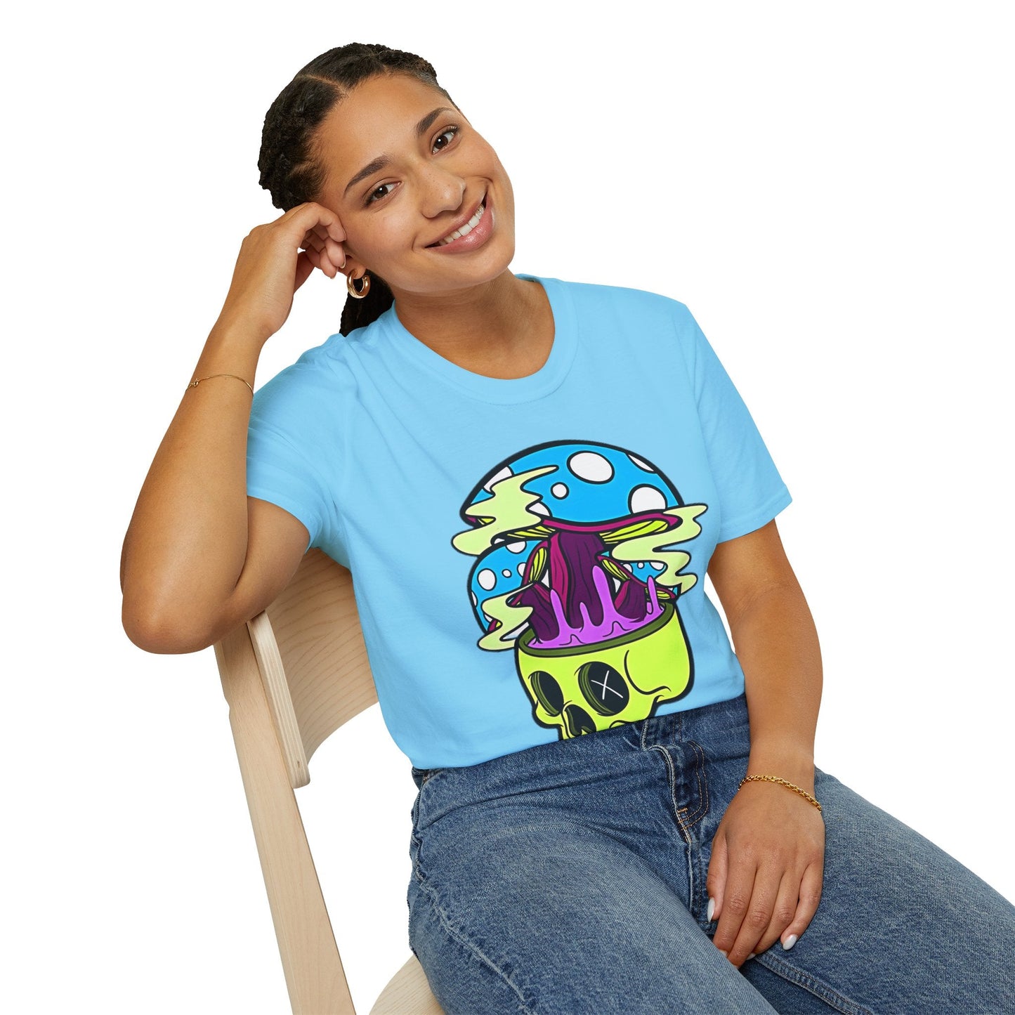 Skull Tee Shirt Unisex Skeleton Shirt With Art Design Gildan Softstyle Cotton Tee