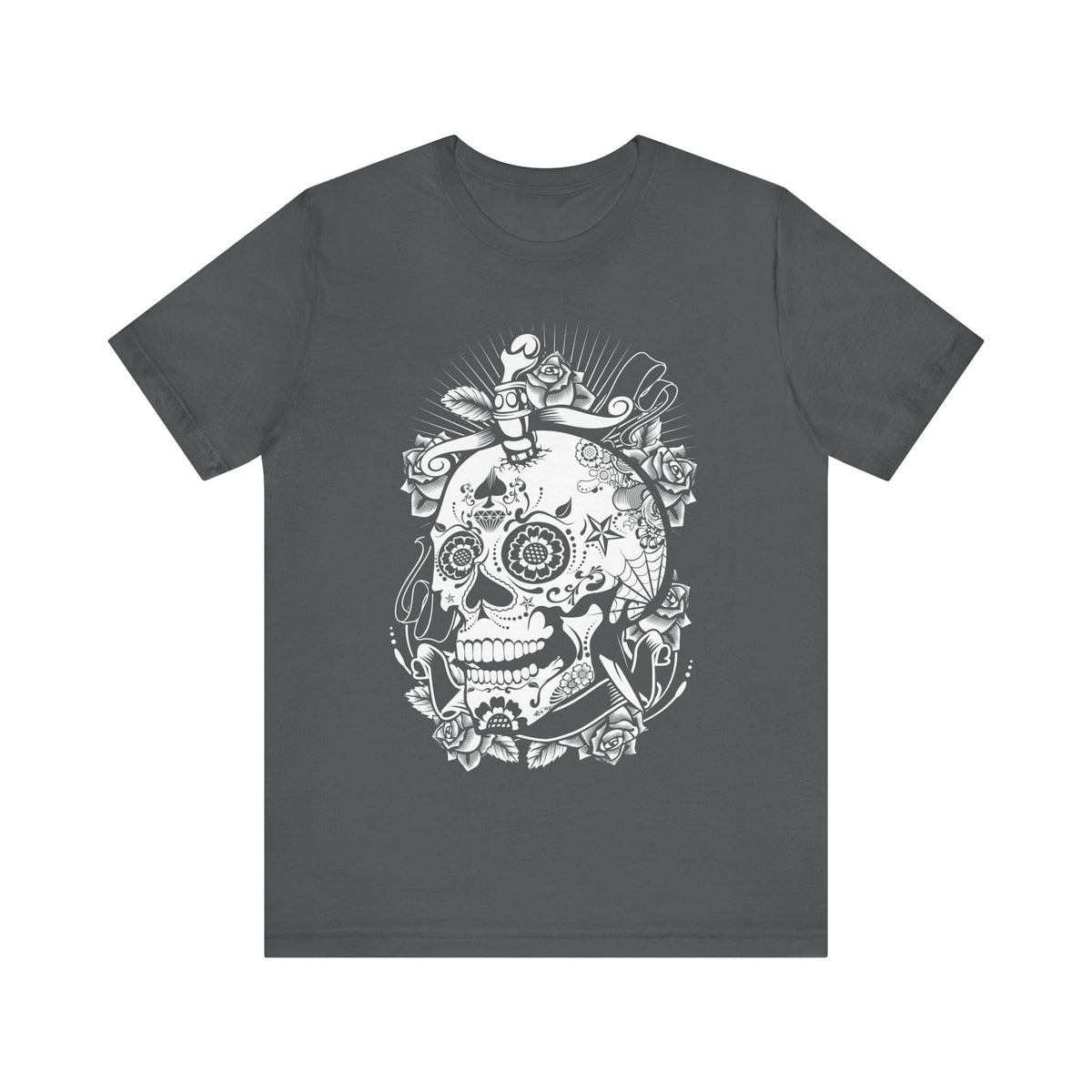 Skull Graphic Unisex Cotton Bella+Canvas Tee with Art Design