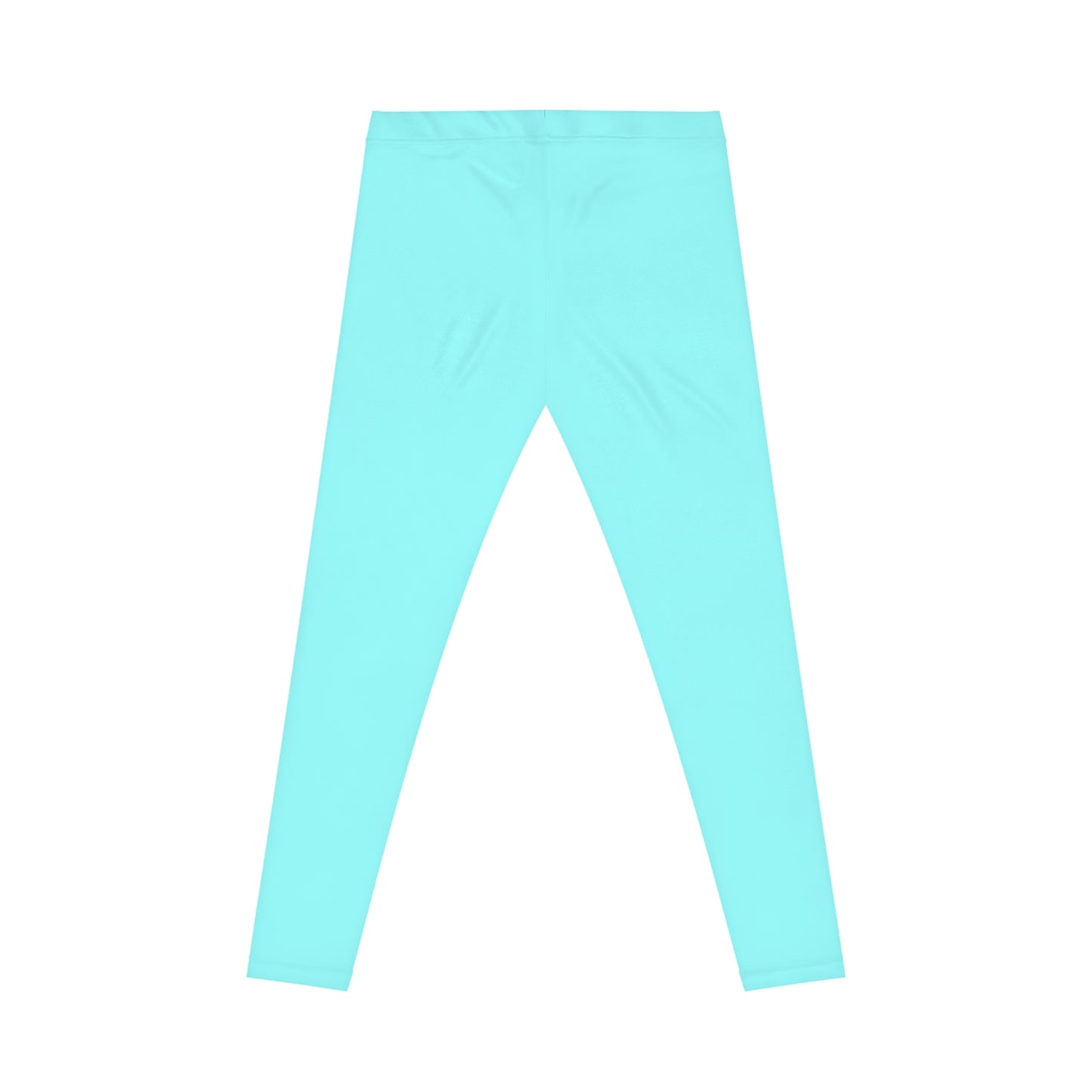 Pale Cyan Color Women's Poly-Span Casual Leggings XS-2XL