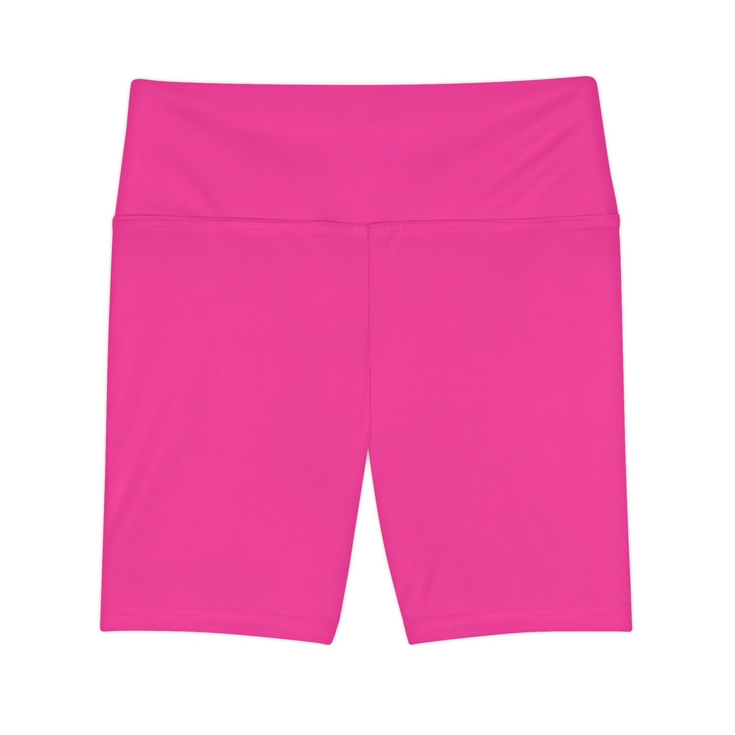 Dragonfruit Pink Women's Workout Shorts — Solid High-Waist Biker Shorts for Exercise & Everyday Wear