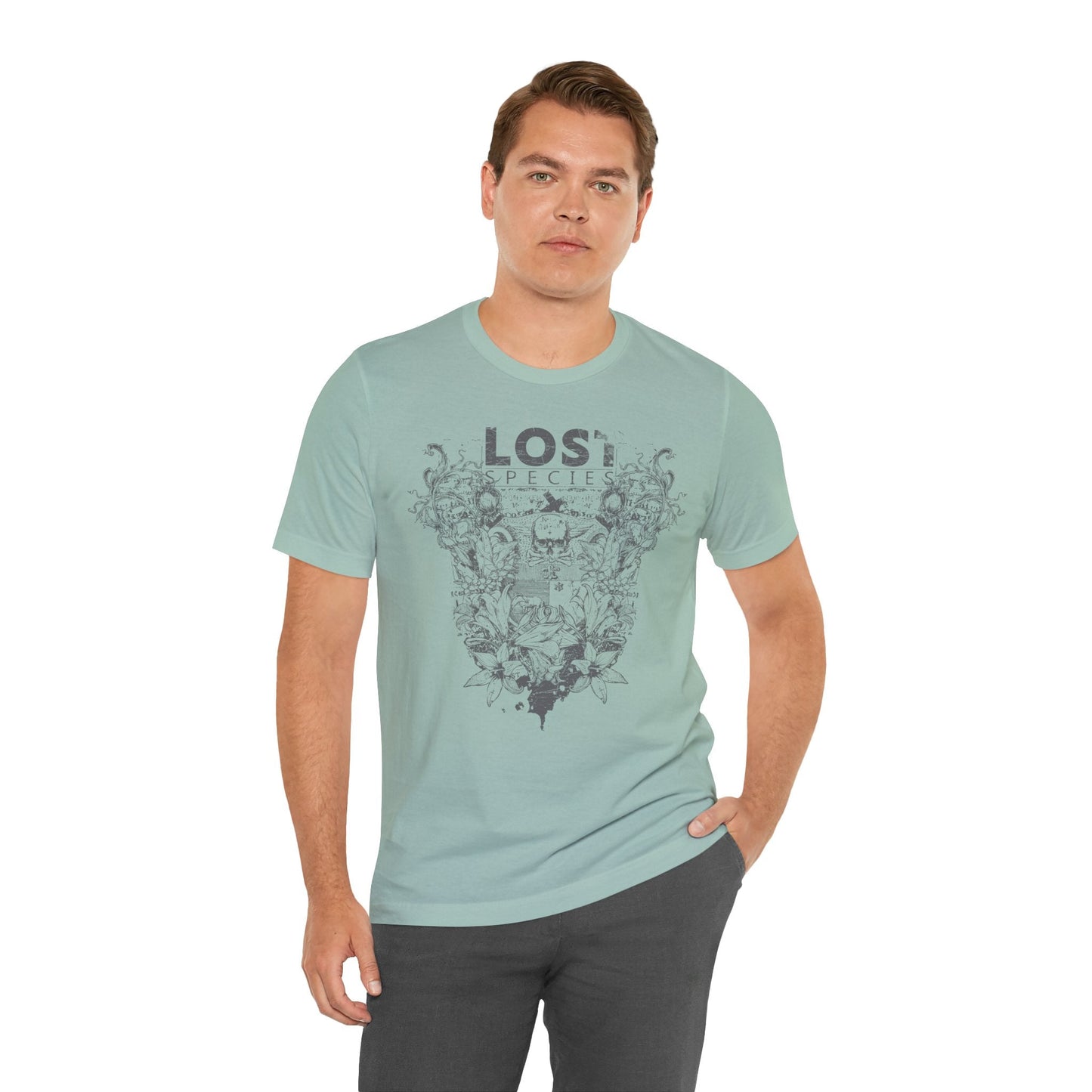 Lost Species Tee Floral Wildlife Illustration Rock Band T-Shirt A-7