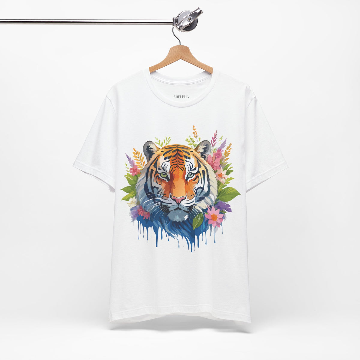 Tiger Graphic Unisex Cotton Bella+Canvas Tee with Art Animal Design d95