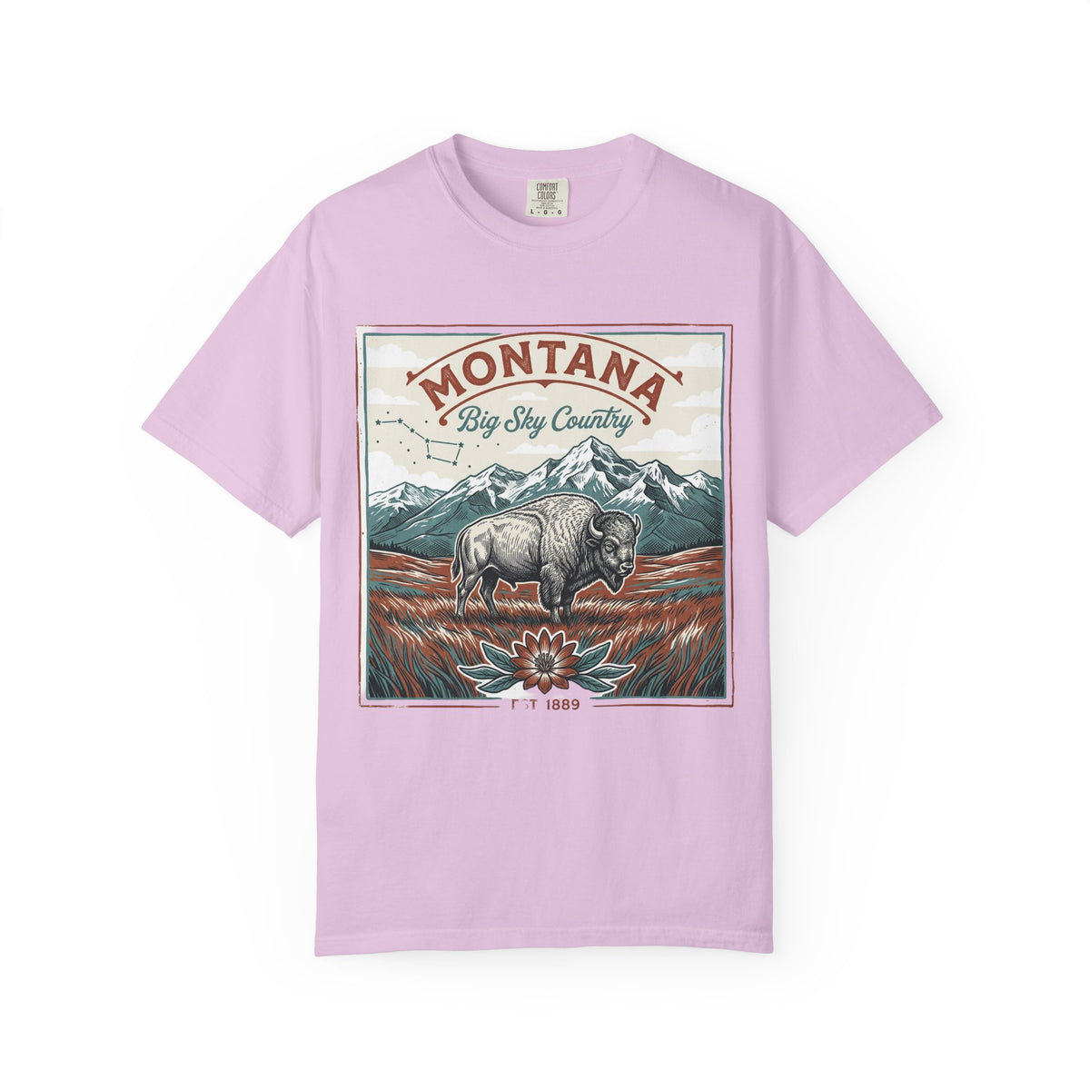 Montana Graphic Unisex Heavyweight Garment-Dyed Travel Tourist Graphic Gift Tee 100 Cotton Comfort Colors T-Shirt