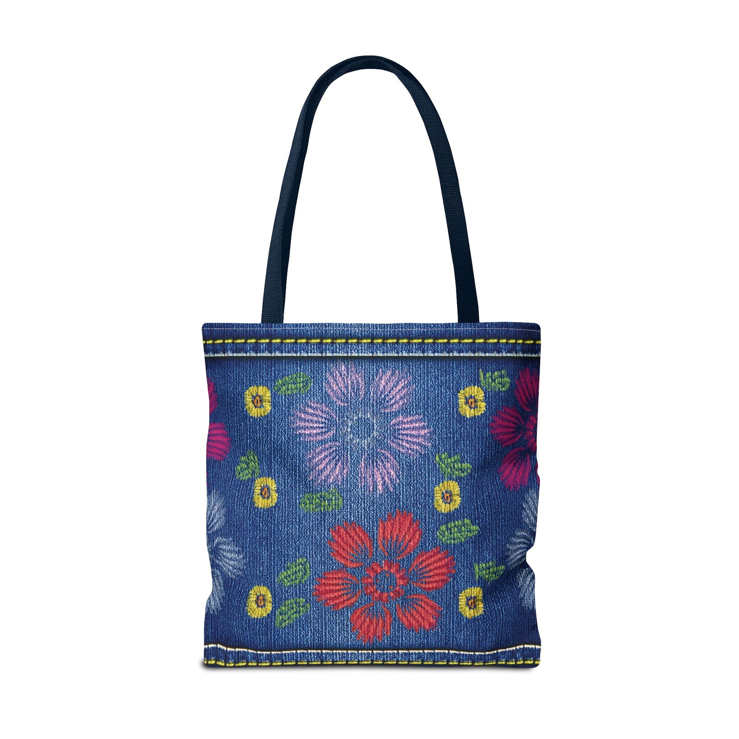 Denim Fabric Imitation Print Unisex Canvas Bag Poly Spun 3 Sizes Tote Bag 131