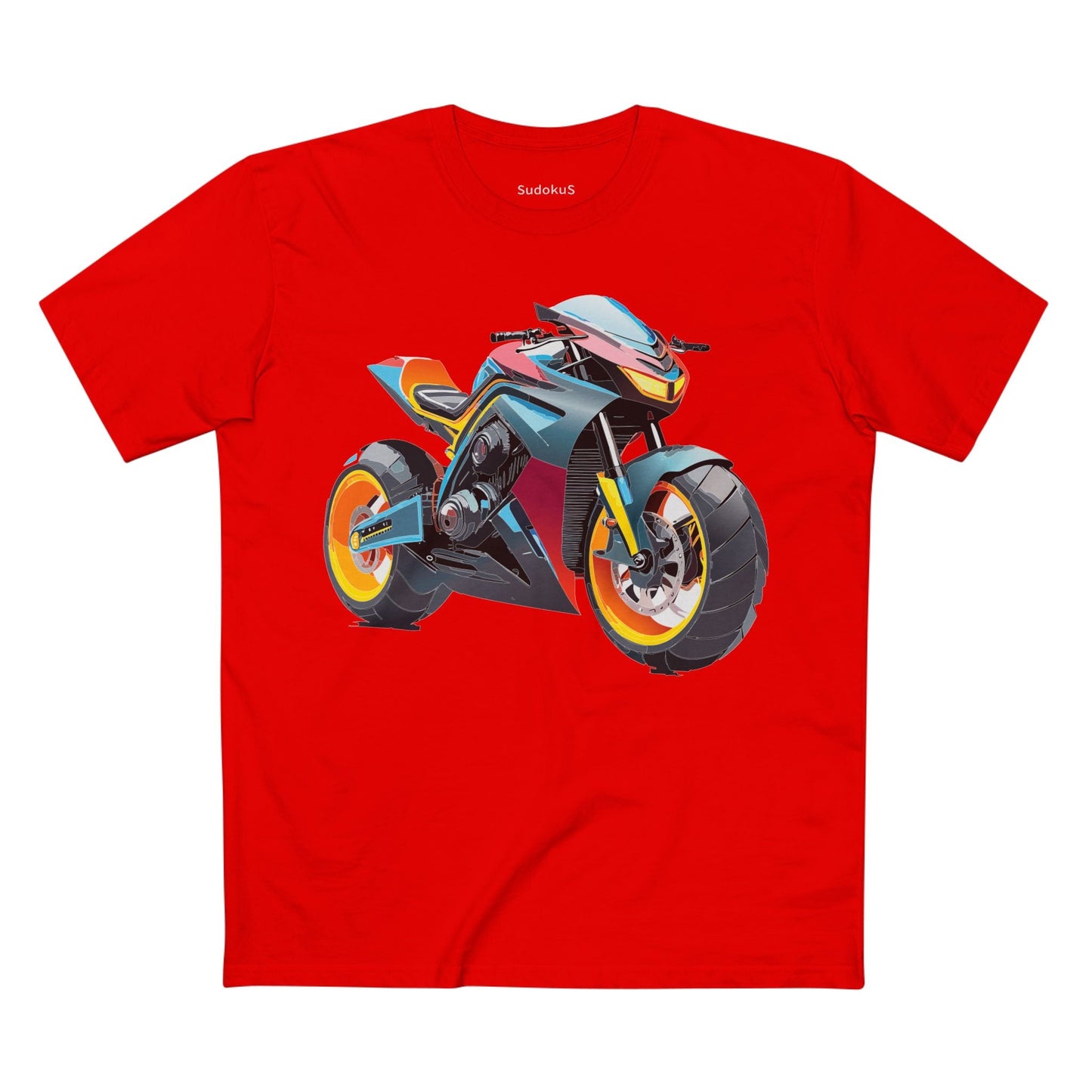Moto Bike Graphic Unisex 100 Cotton Staple Tee 33