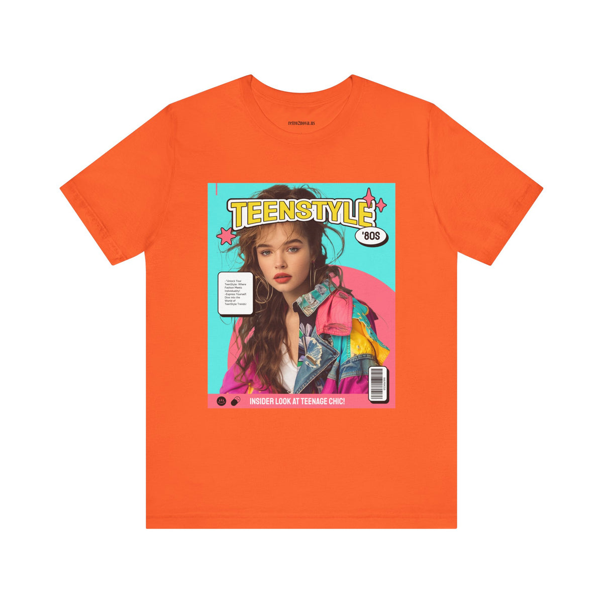 Magazine Cover Graphic Unisex Cotton Bella+Canvas Tee with Retro Poster Design ab114