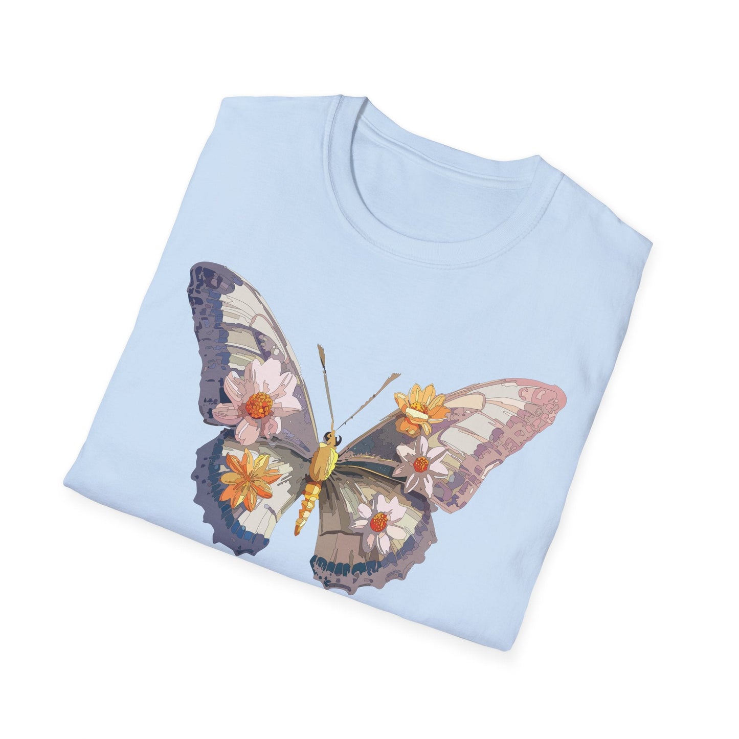 Butterfly Shirt Unisex Short Sleeve Tee Monarch Butterfly Design Gildan Softstyle 64000