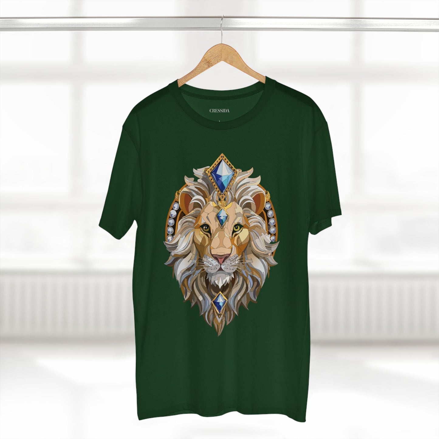 Lion Graphic Unisex 100 Cotton Tee With Unique Animal Golden Medallion Art Design 9