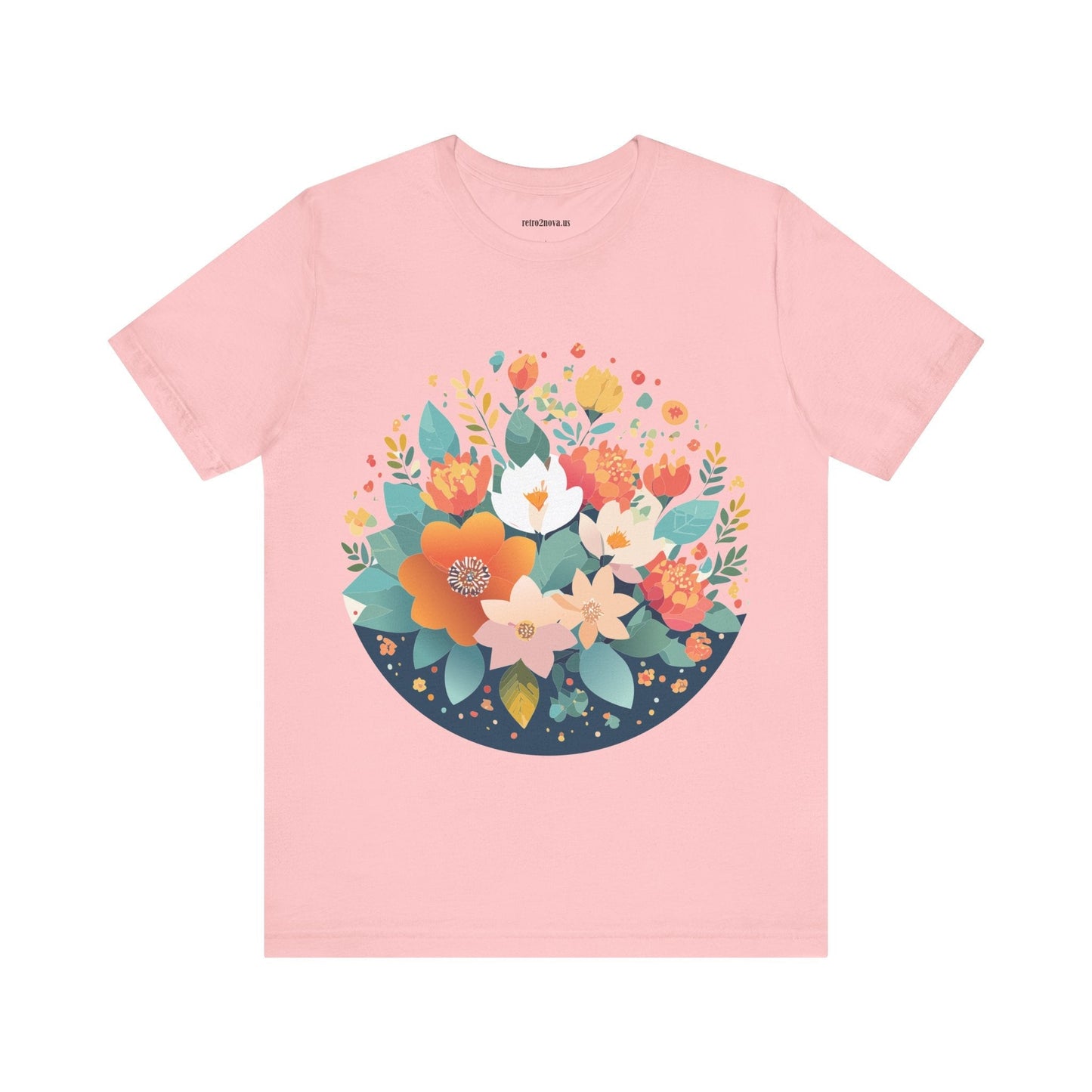 Floral Flowers Shirt Unisex Lightweight Breathable Jersey Tee Floral Pattern Short Sleeve