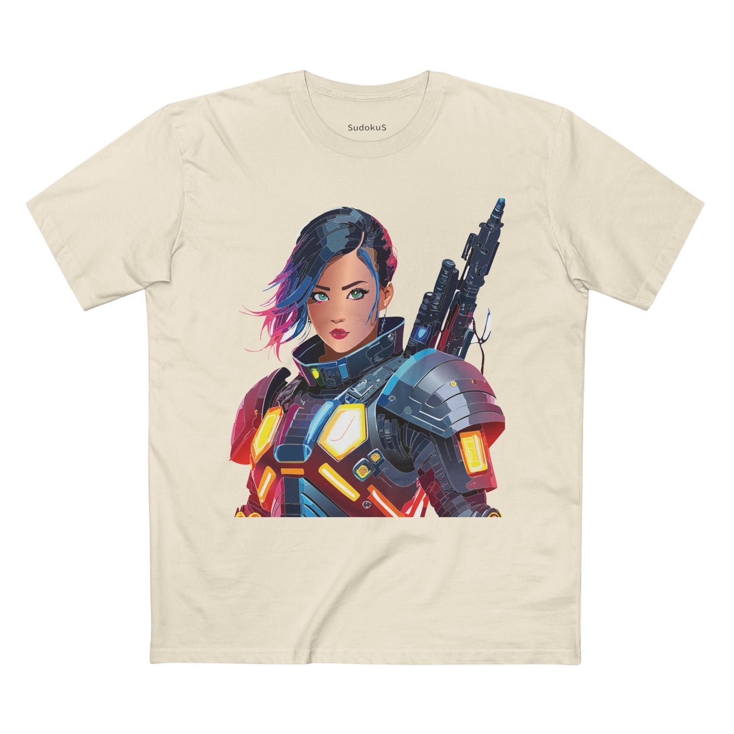Army-woman Graphic Unisex 100 Cotton Staple Tee 14