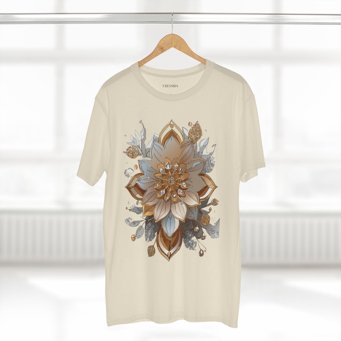 Floral Graphic T-Shirt Unisex 100 Cotton Art Design with Antique Flowers Tee 2