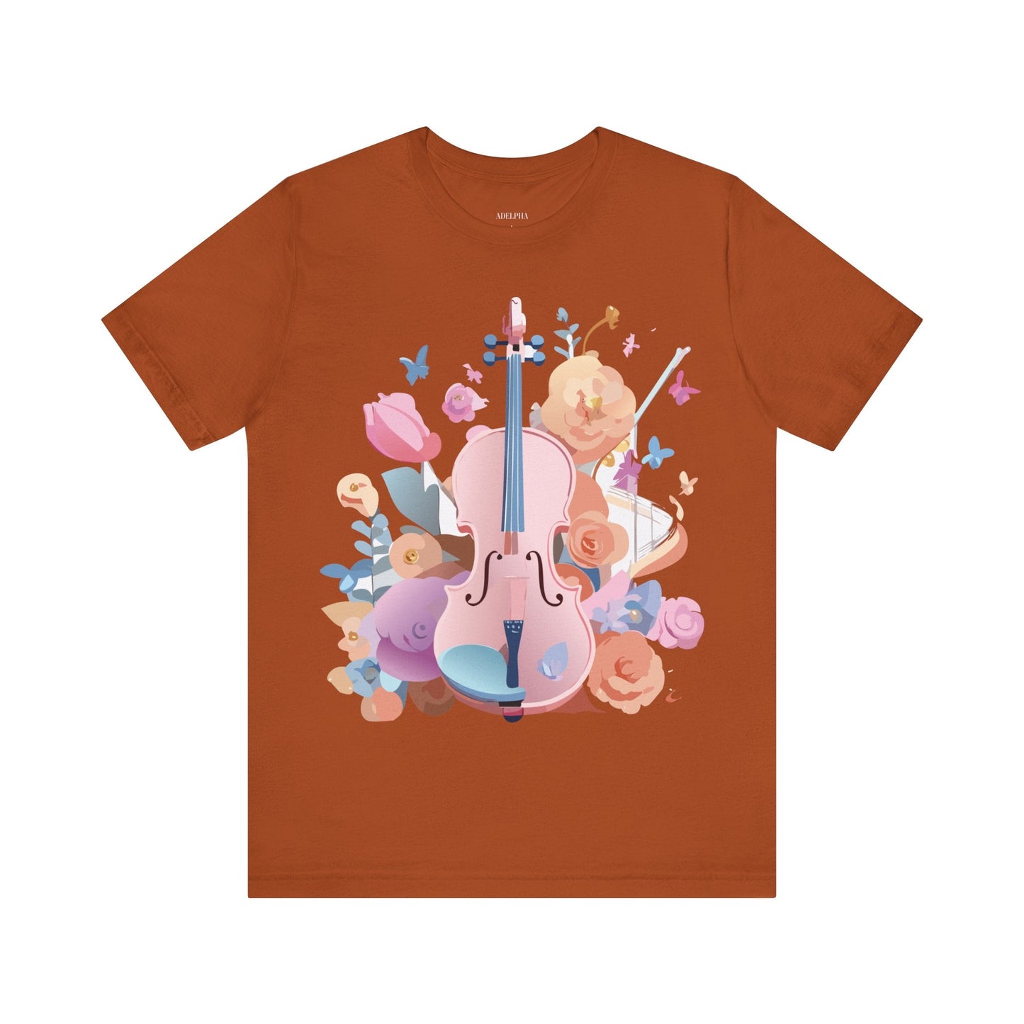 Music Graphic Unisex 100 Cotton Vintage Art with Musical Elements Tee 9
