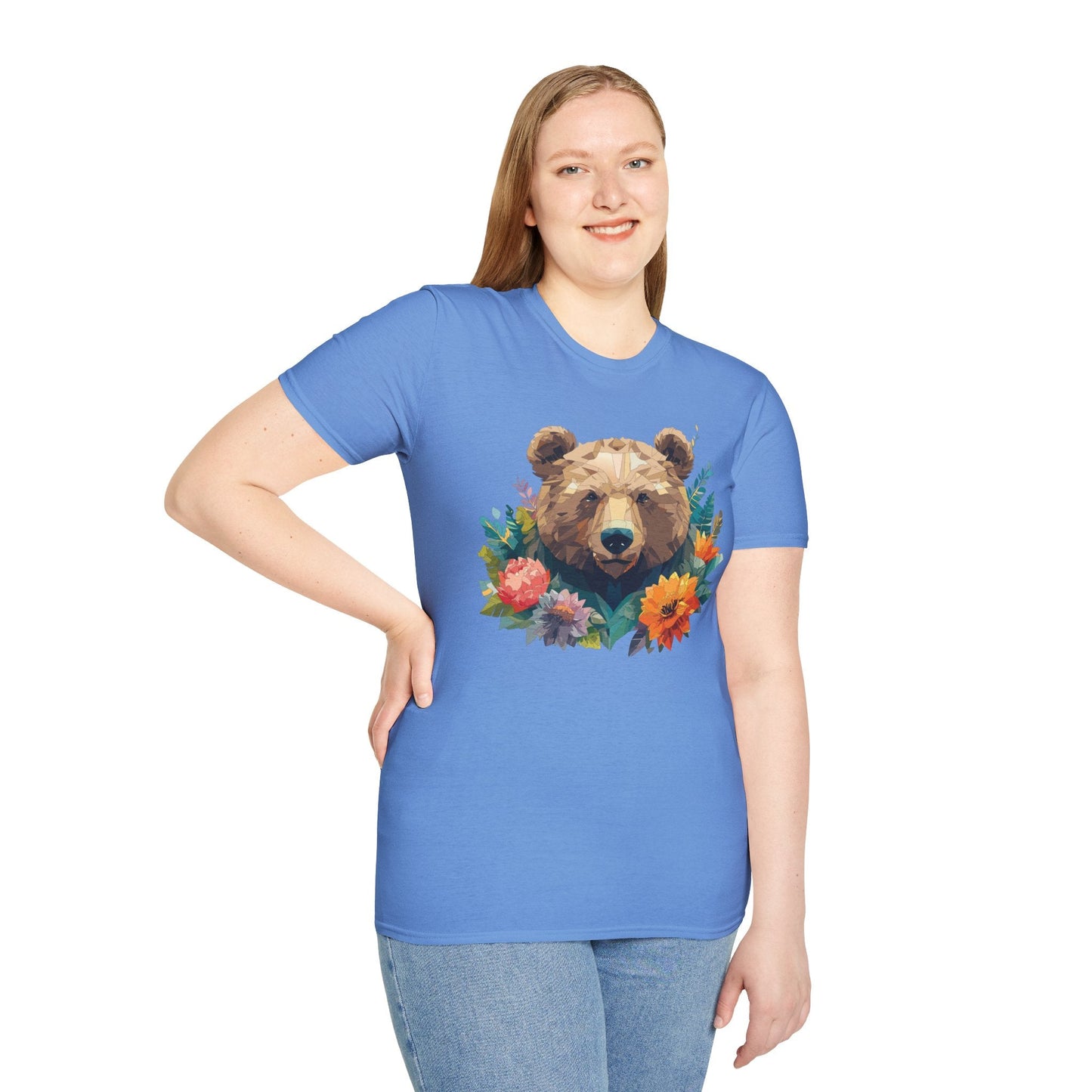 Bear T Shirt Unisex Softstyle Tee 100 Percent Ring Spun Cotton Gildan 64000 Comfortable