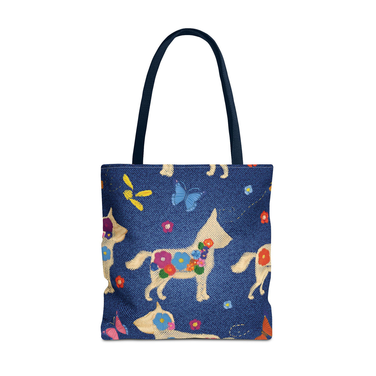 Denim Fabric Imitation Print Unisex Canvas Bag Poly Spun 3 Sizes Tote Bag 191-7