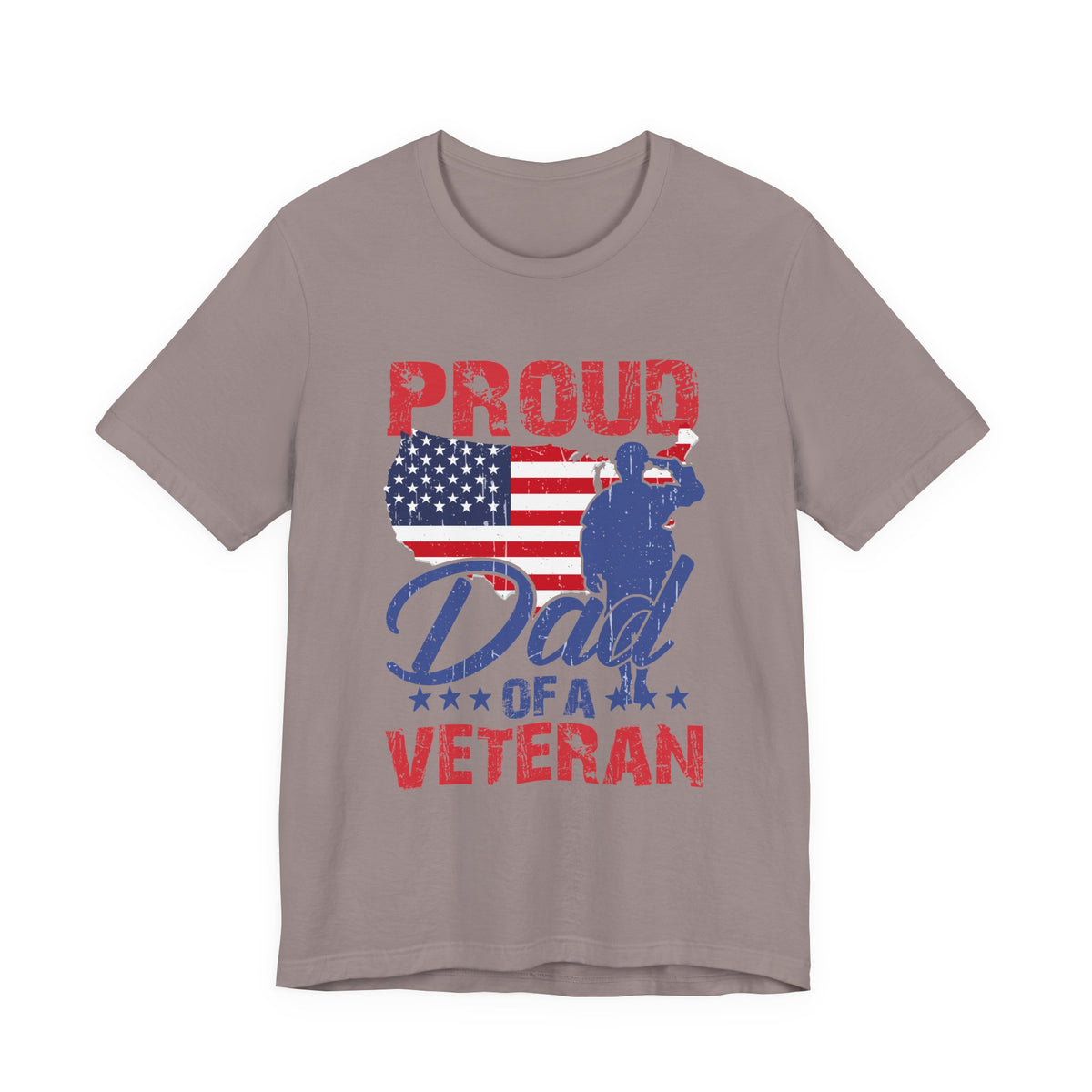 Proud Dad of a Veteran T-Shirt American Flag Veteran Dad Unisex Cotton Tee v9