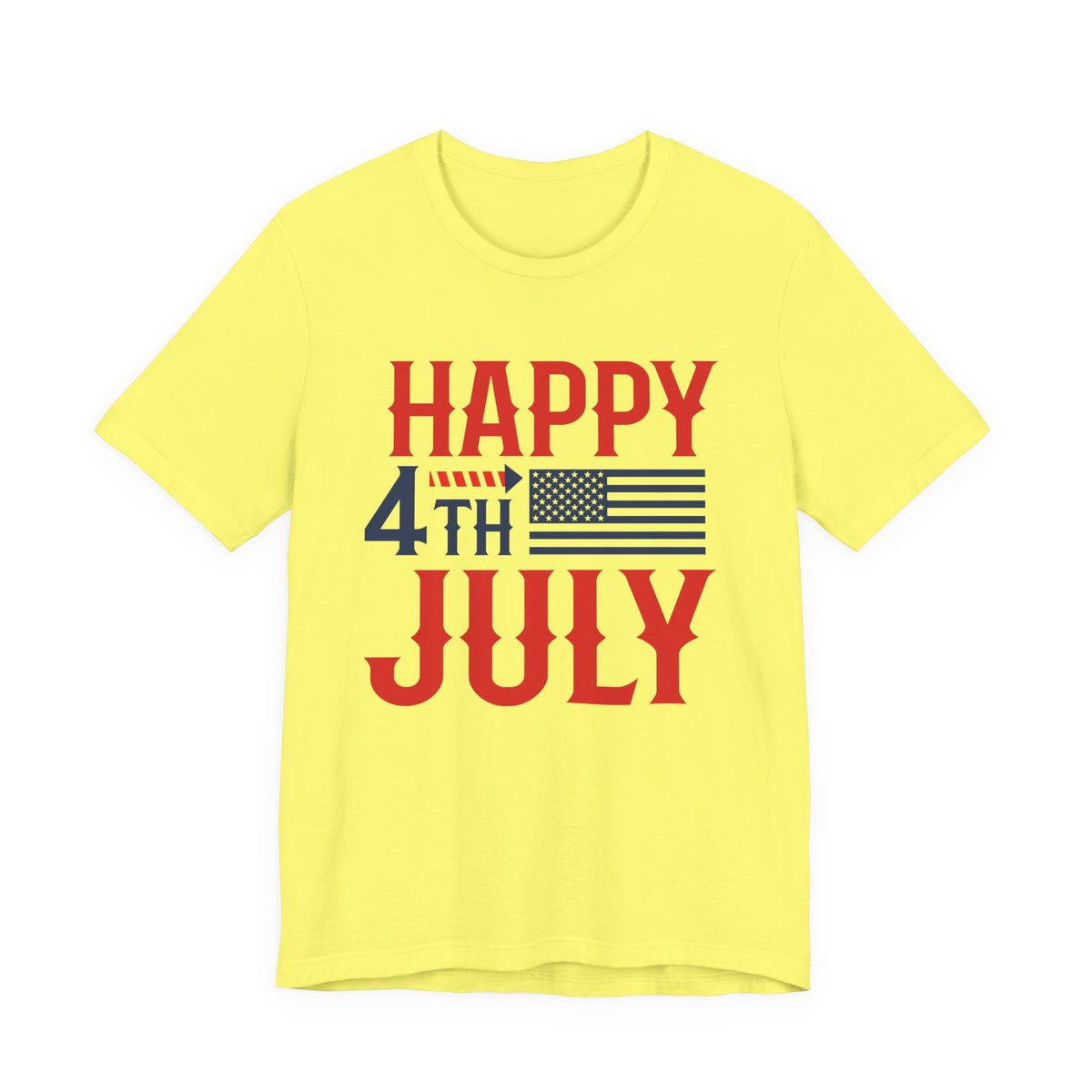 Happy 4th July American Flag T-Shirt Independence Day Patriotic Unisex Cotton Tee 011