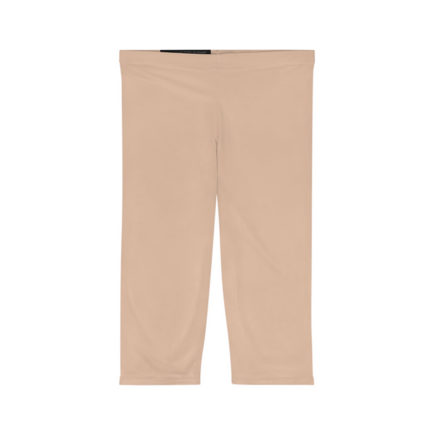 Desert Sand Color Women's Brushed Suede Poly Span Casual Capri Leggings XS-2XL
