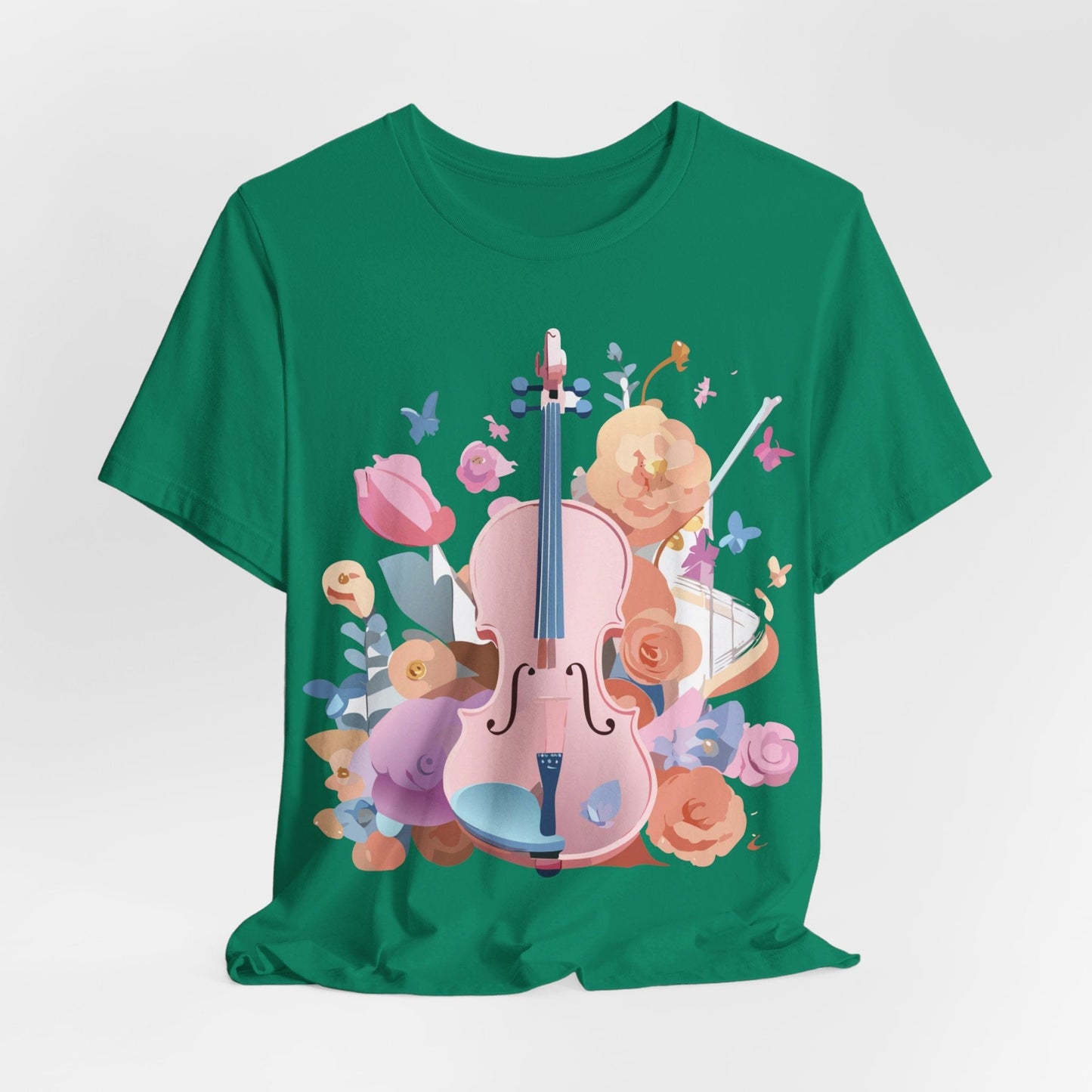 Music Graphic Unisex 100 Cotton Vintage Art with Musical Elements Tee 9
