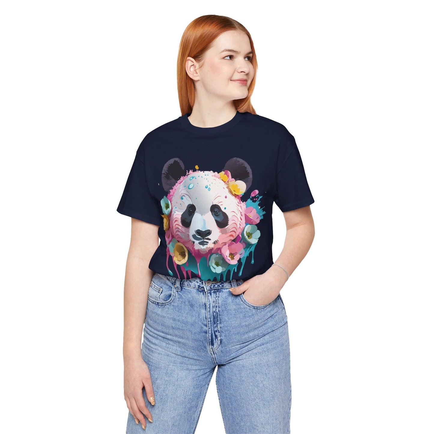 Panda Graphic Unisex 100 Cotton Vintage Art with Animal T-Shirt 5