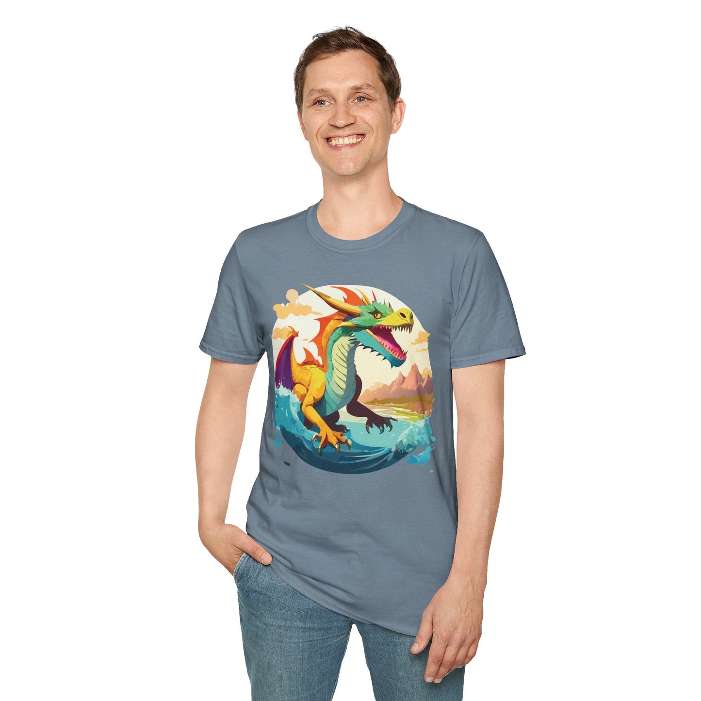 Dragon T Shirt Unisex Animal Print Dragon Shirt Gildan Softstyle Cotton Tee 64000