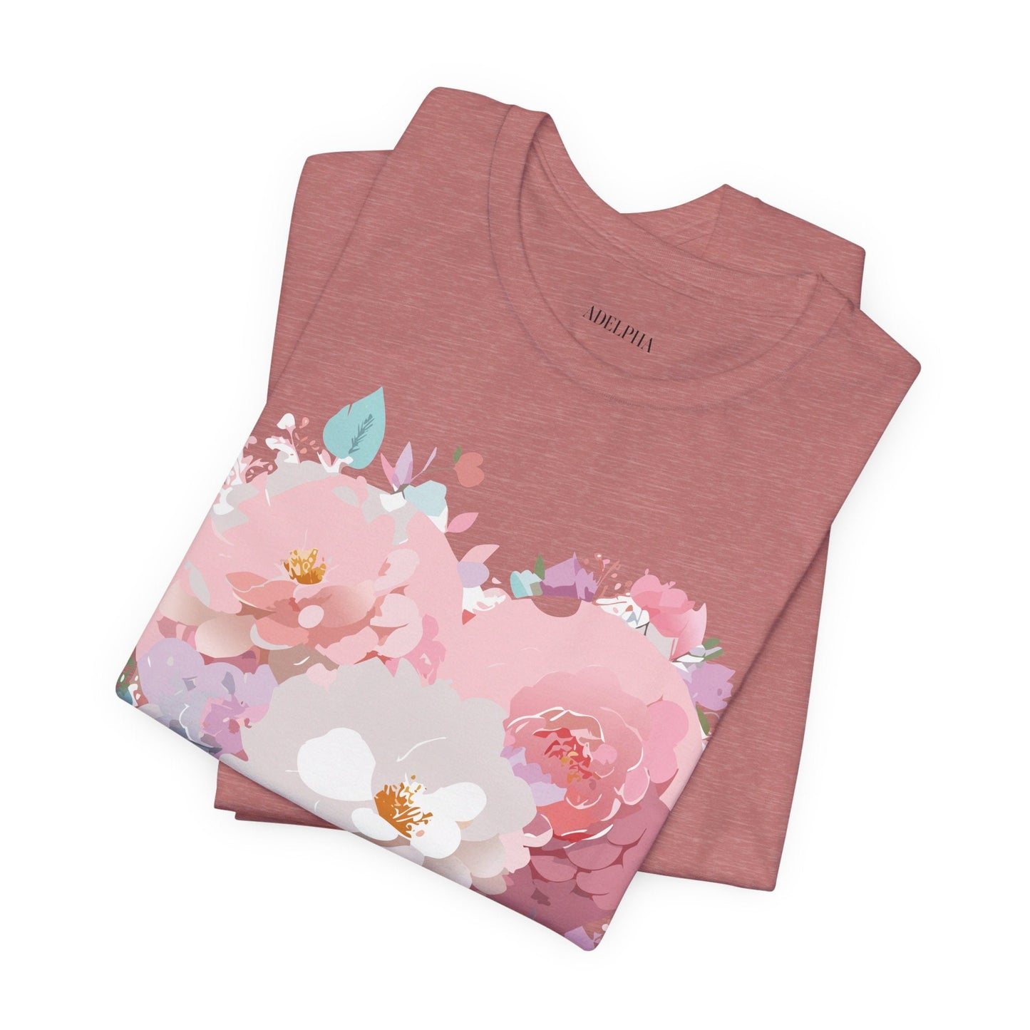 Valentine Day Graphic Unisex 100 Cotton Vintage Artwork with Love and Flower Design Tee 35