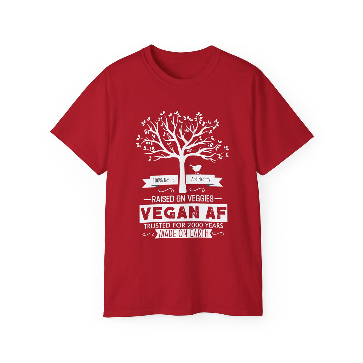 Vegan AF Tree Graphic Tee | Raised on Veggies, 100% Natural Shirt