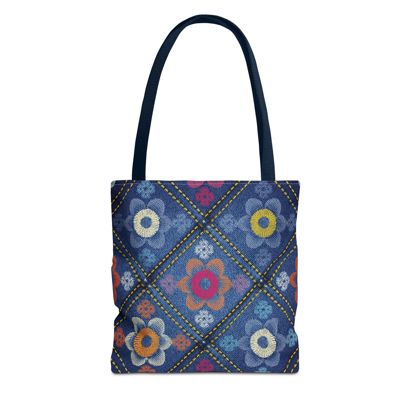 Denim Fabric Imitation Print Unisex Canvas Bag Poly Spun 3 Sizes Tote Bag 130