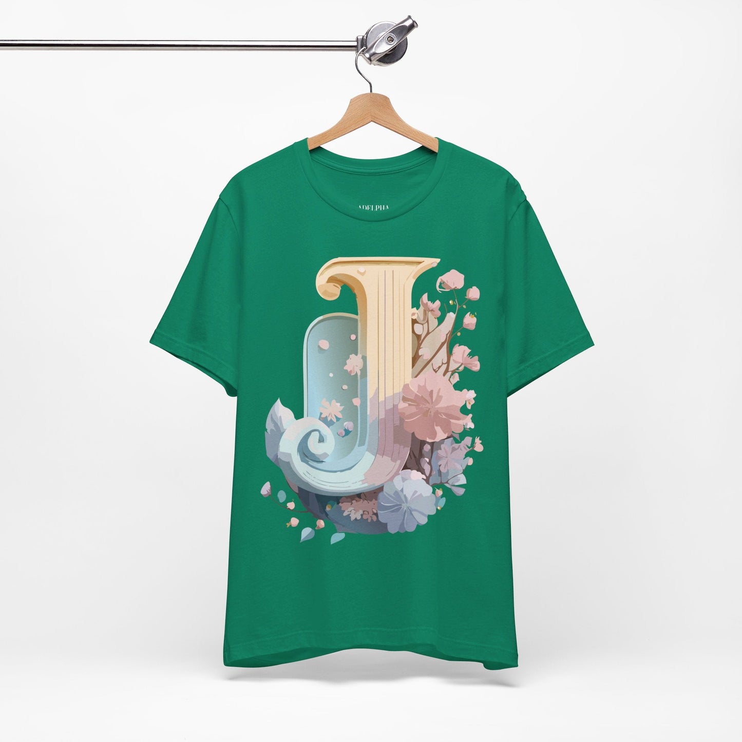 Adelpha Letter J Shirt Unisex Graphic Tee Vintage Inspired Art Design Short Sleeve