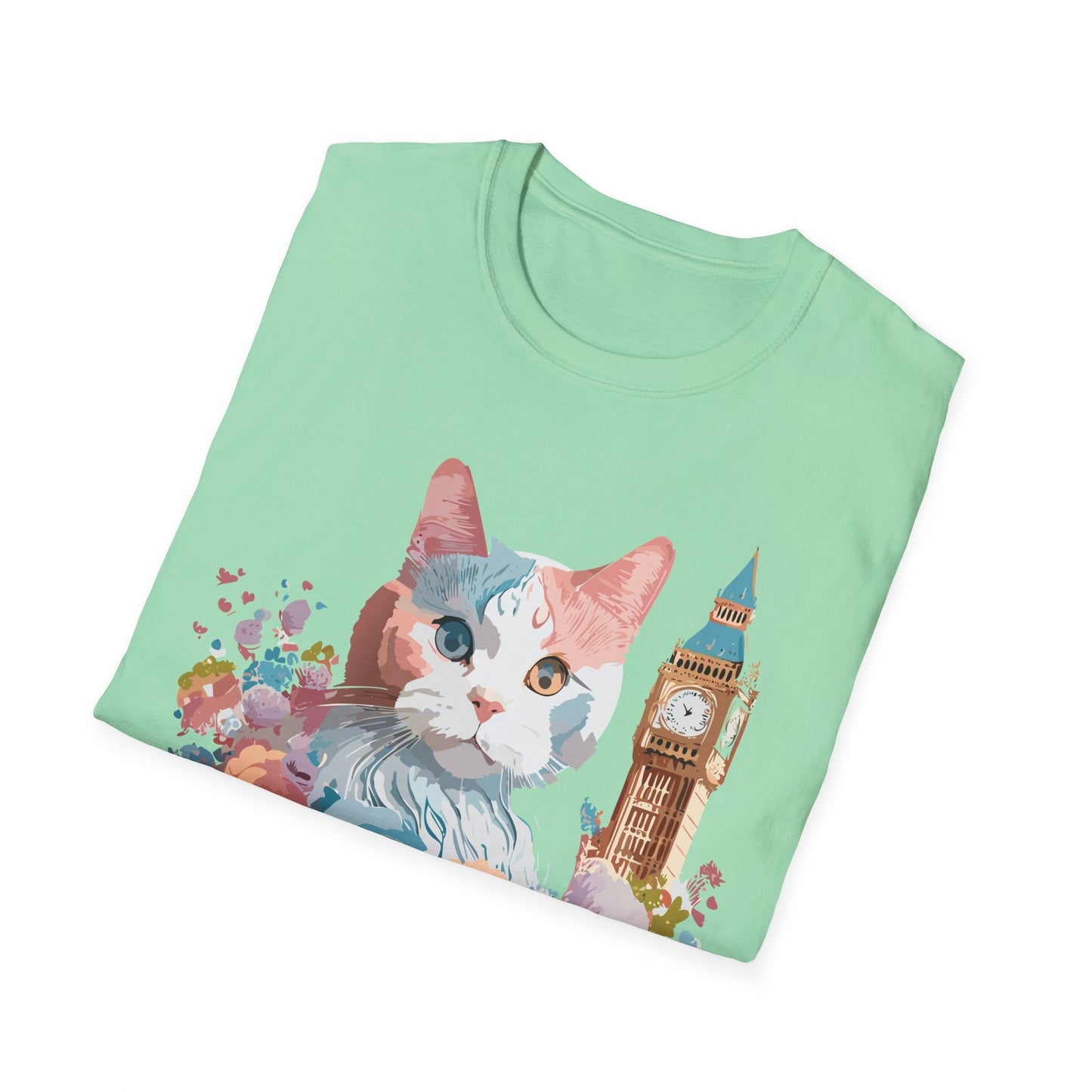 Cat Shirt Unisex Tee Softstyle 64000 Gildan Ring Spun Cotton