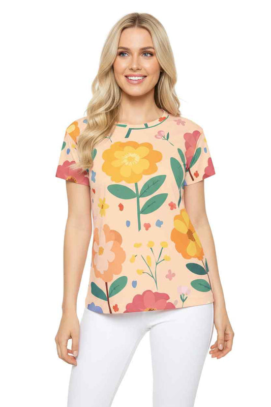 Women Poly Shirt with Floral Print F240