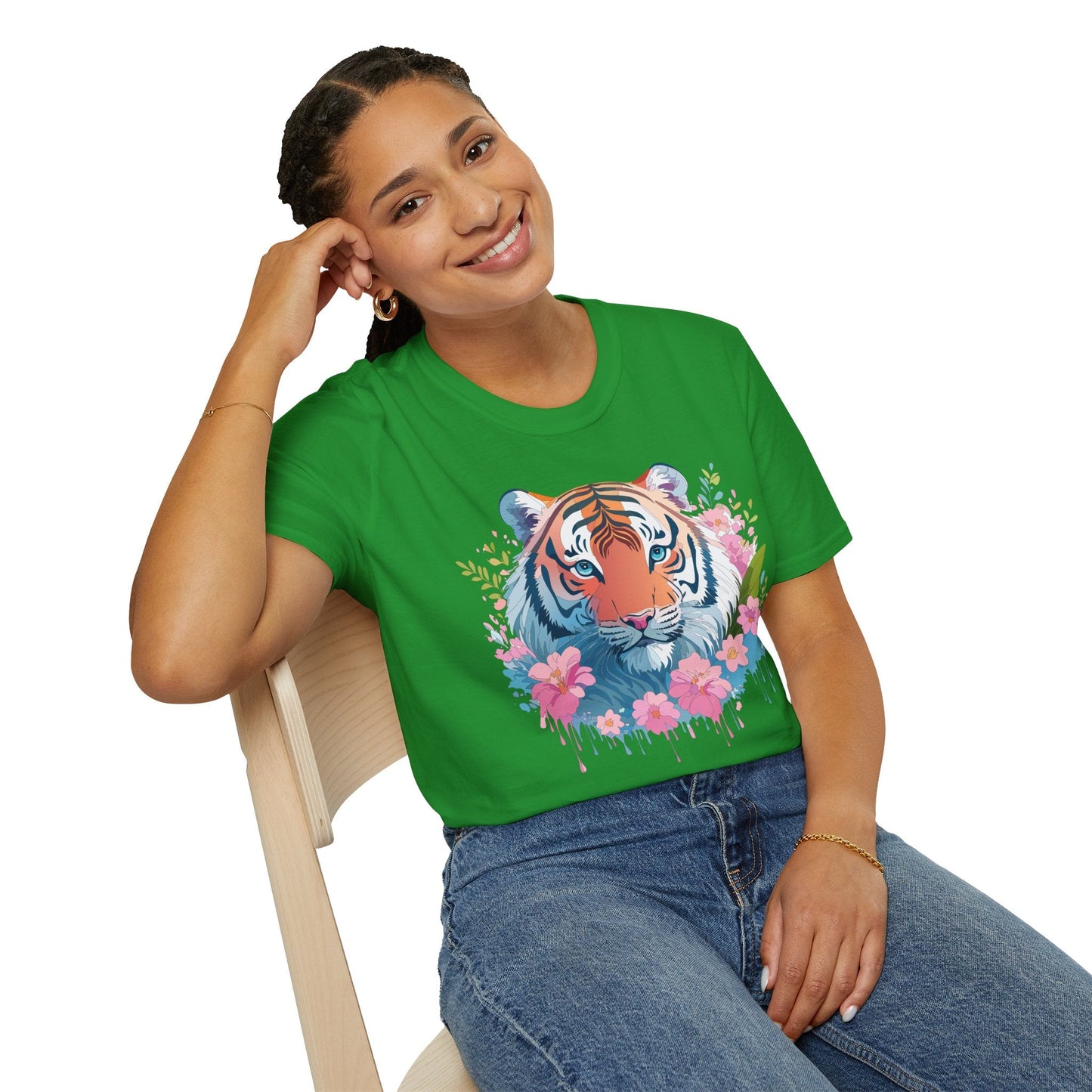 Unisex Tiger Shirt Gildan Softstyle 64000 Cotton Tee Everyday Comfort