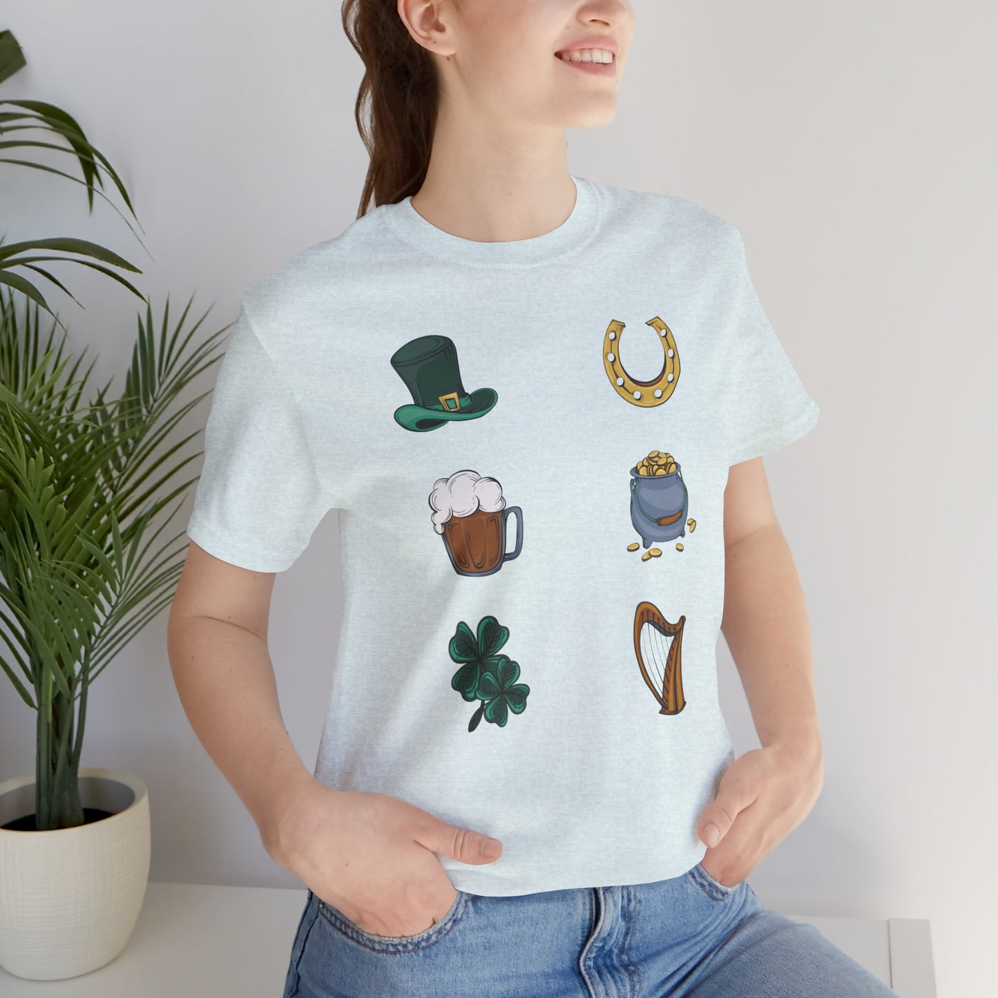 Unisex Cotton Tee Shirt with Lucky Prints