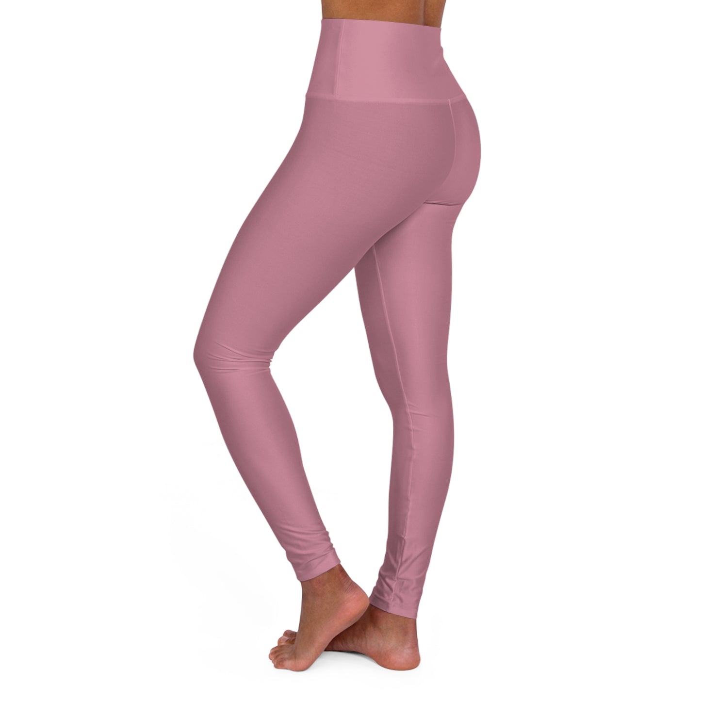 High-Waisted Old Rose Yoga Leggings Women's Seamless Poly-Span Stretchy Pink Activewear Pants