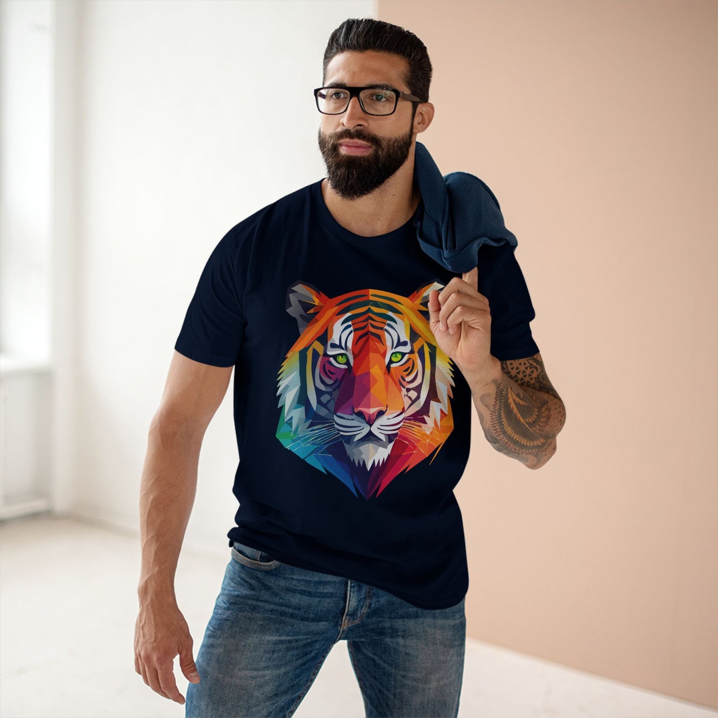 Tiger Shirt Unisex Premium Cotton Staple Tee With Original Art Design From Retro2Nova Collection For Everyday Wear