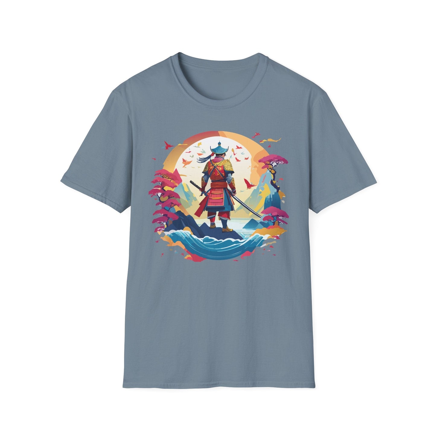 Samurai Shirt Unisex Tee Made With 100 Percent Ring Spun Cotton Soft Durable Comfort Gildan 64000