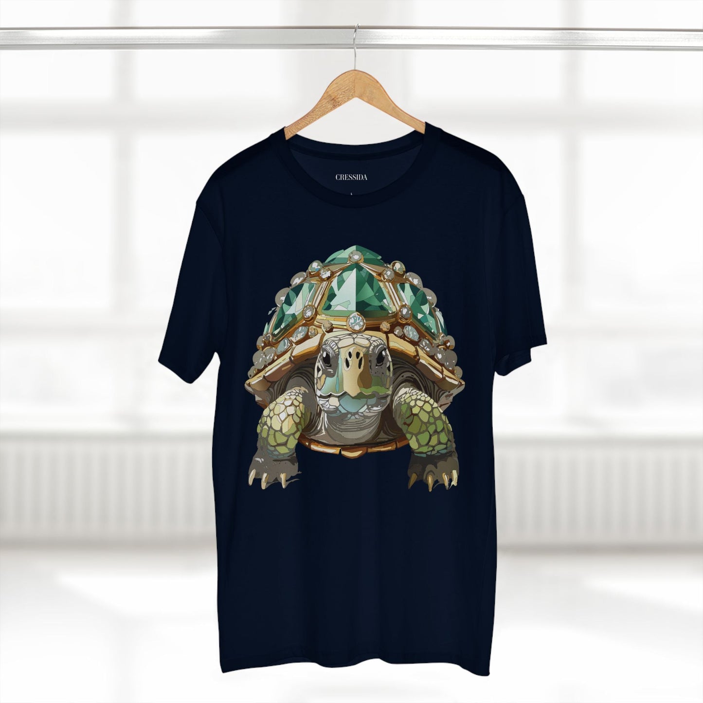 Turtle Graphic Unisex 100 Cotton Tee With Unique Animal Golden Medallion Art Design 30