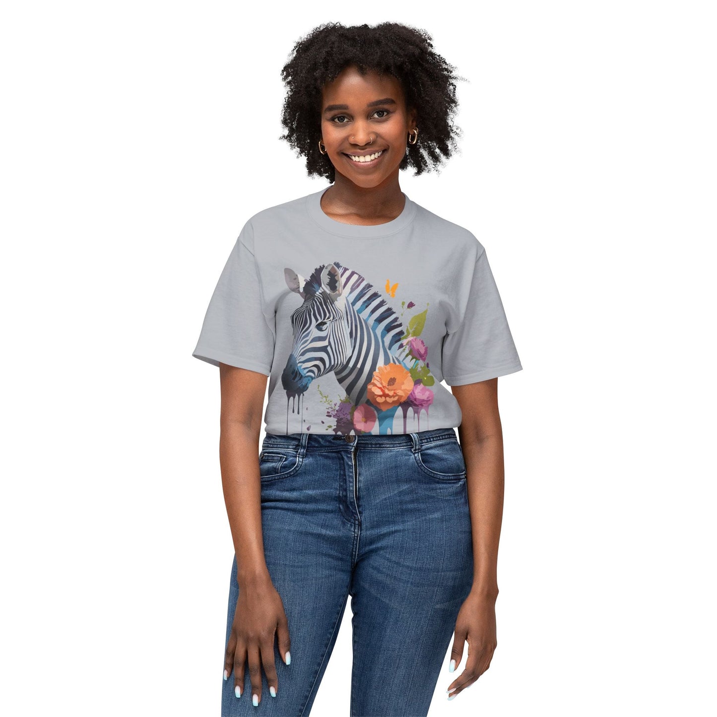 Unisex Zebra Art T Shirt With Full Color Print HD Cotton Tee Made In USA For Everyday Style