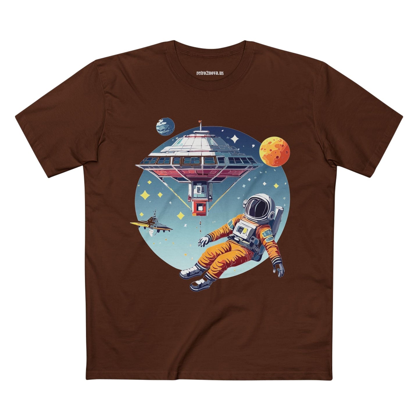 Cosmos Astronaut Shirt Unisex Premium Cotton Tee With Original Art Design By Retro2Nova