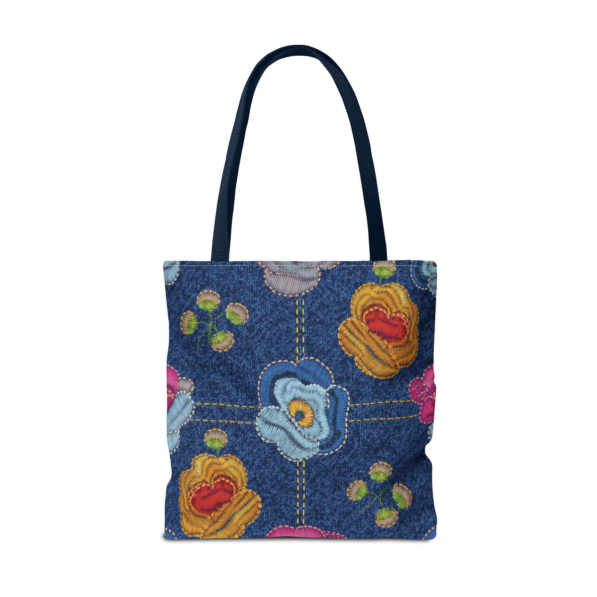 Denim Fabric Imitation Print Unisex Canvas Bag Poly Spun 3 Sizes Tote Bag 159-5